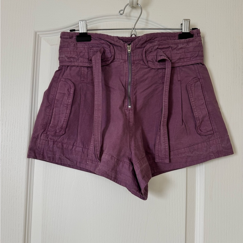 Sea New York Suri Stretch Canvas Belted Shorts – Lilac – Size 2